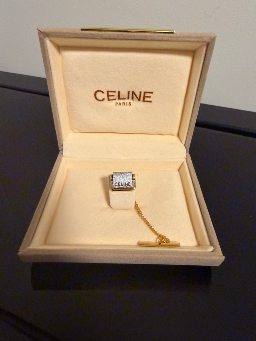 Celine Gold Tie Clip Authentic Vintage